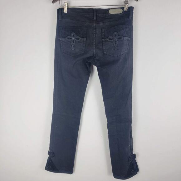 Ralph Lauren Embroidered Asian Knot Jeans Black Straight Leg Black Size 28 - Picture 6 of 8
